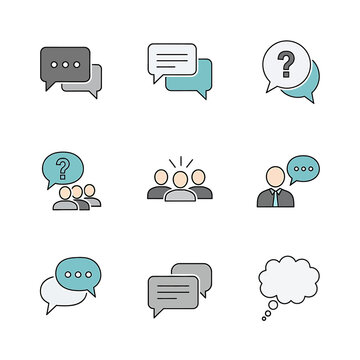Collection of chat and speech bubbles.