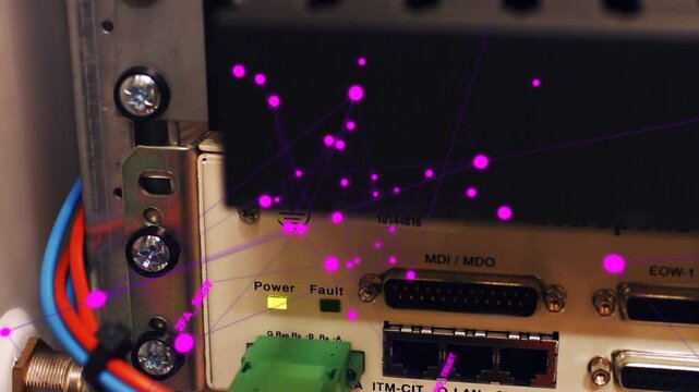 Vertical video: IT panel showing Power Fault LEDs lit, dots appearing above module indicating fault