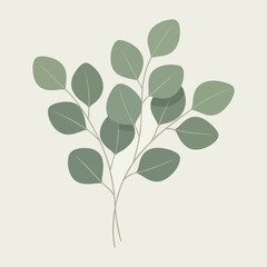 Obraz premium Minimalist Illustration of a Green Leafy Plant for Eco Friendly or Nature Themed Projects