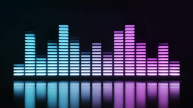 Colorful audio equalizer bars for commercial backgrounds, digital design, and advertising