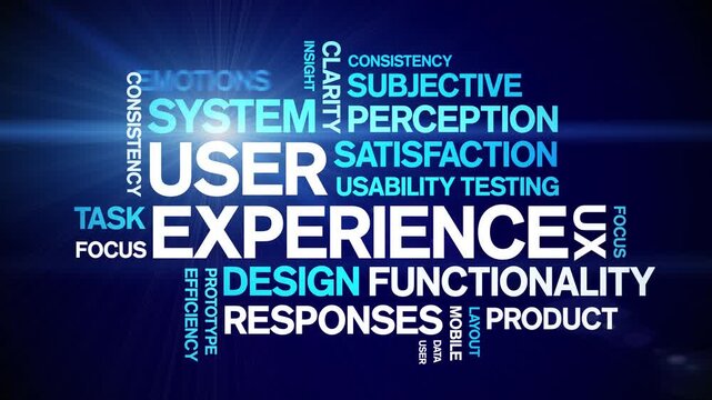 User Experience animated word cloud-gross domestic product animation tag kinetic typography seamless loop.