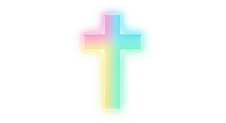 Obraz premium Modern abstract cross design with soft colorful gradient and subtle light effect on clean backdrop