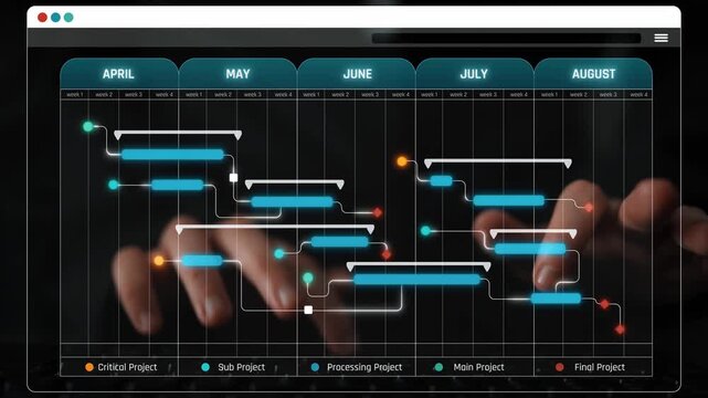 Digital Project Management Timeline with Gantt Chart Representation for Effective Planning and Scheduling of Tasks Across Multiple Months Sigmoid