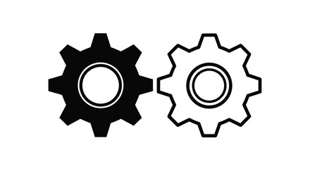 Obraz premium Two contrasting gears one black one white symbolizing duality and mechanics