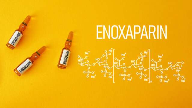 Enoxaparin anticoagulant therapy, low molecular weight heparin for prevention of thrombosis and embolism, blood clot treatment, cardiovascular care, pharmaceutical and clinical medicine concept