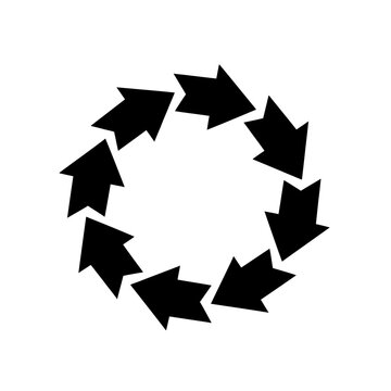 Black Arrows in Circular Motion.