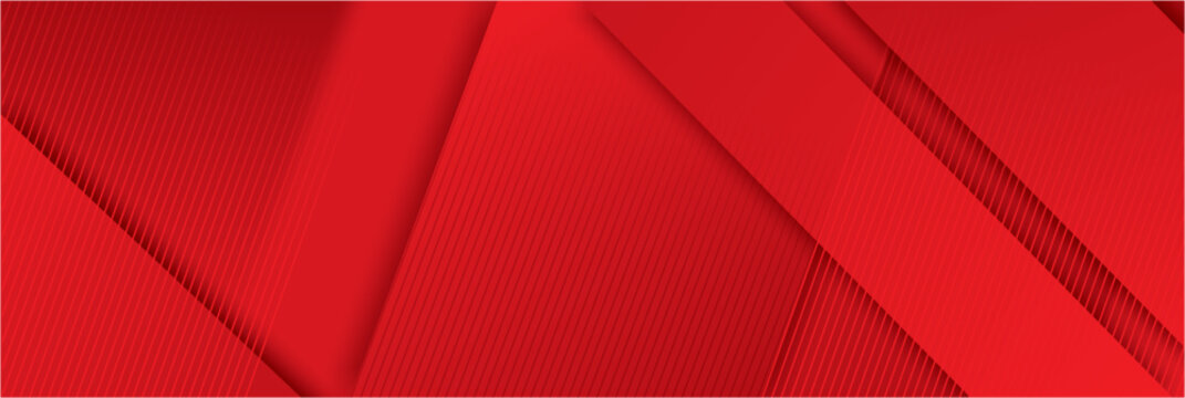 Abstract Red Geometric Background with Layered Paper Shapes and Smooth Gradients