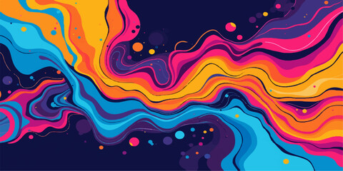 Fototapeta premium Colorful abstract floral rainbow wave background illustration design