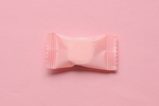 Pink candy pack mockup on a pink background