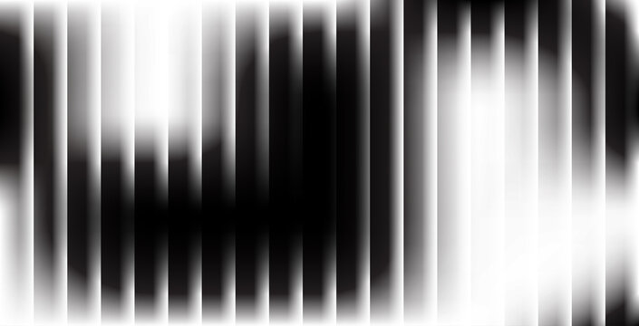 Abstract ribbed glass background with realistic refraction and distortion effects, reeded glass texture with vertical parallel lines and monochrome black and white gradient