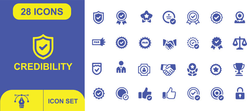 Vector illustration of an abstract background with blue and white numbers and a set of business web icon symbols for a computer website design