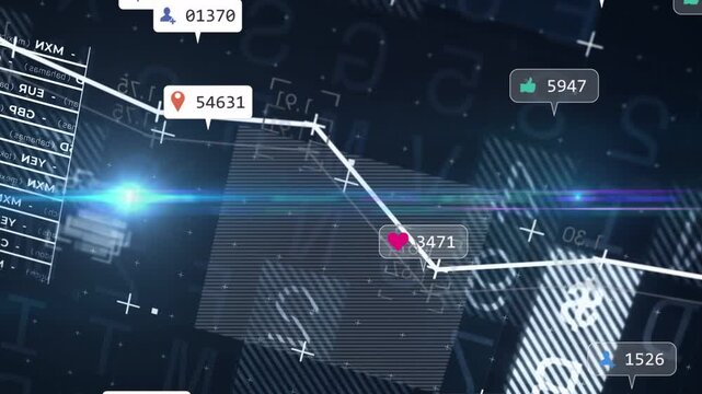 Blue flare pulsing, initiating badges spawning, clustering as polyline tracing, showing stats