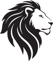 Fototapeta premium Black lion head silhouette