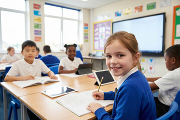 Fototapeta premium Elementary School Classroom Learning