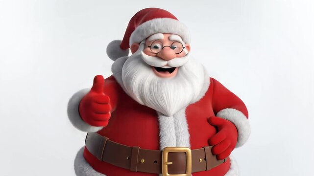 Cartoon santa claus character with list scroll isolated on white