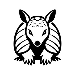 Logotipo con dibujo minimalista con líneas de un armadillo visto de frente  © teracreonte