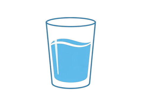 A glass filled with blue liquid up to about three-quarters of its height isolated on transparent background