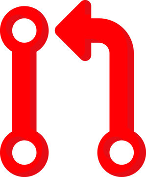 Red git commit vector icon for version control and software update