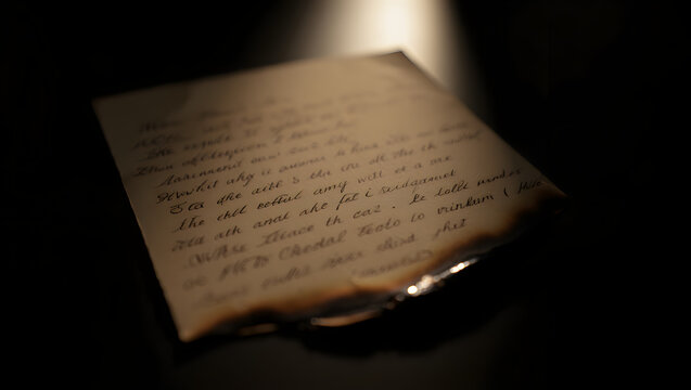 Burnt edge of old paper