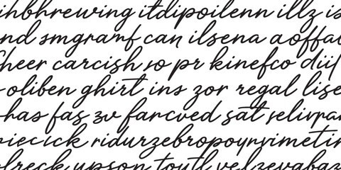 Naklejka premium A close up view of black handwritten cursive text on a plain white background showing texture.