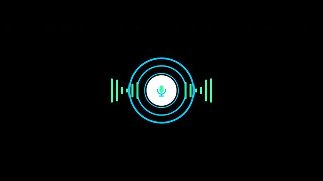 AI Voice Assistant Microphone Access Animation 4K Alpha