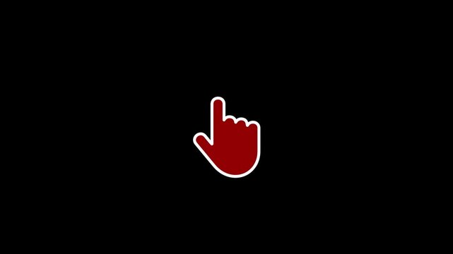 Computer hand click icon animation. Cursor sign motion graphics. mouse cursor burst 4k video footage.