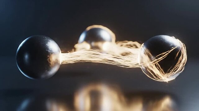 Electricity transfer between metal spheres.