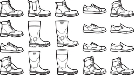 Obraz premium An assortment of footwear that shows multiple shoe style
