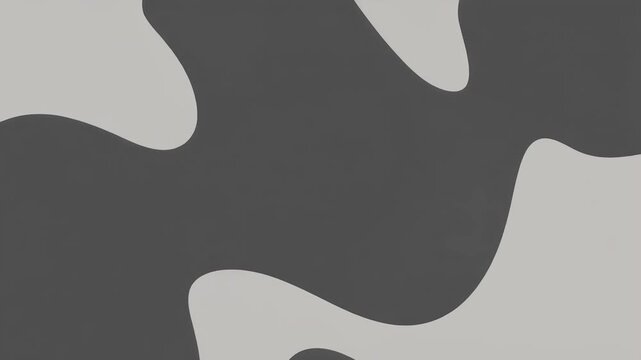 Flat Monochrome Blob Shapes Drifting Gently: Negative Space Focus, Minimalist Design and Smooth Abstract Motion for Modern Creative Visual Projects