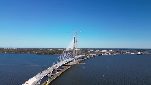Kruunuvuorensilta bridge, new long bridge in Helsinki, Finland.