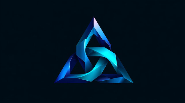 Artificial intelligence with twisted infinity convert triangle futuristic technology Analysis logo vector design concept. AI technology logotype symbol for advance technology, tech company, ui, robot.
