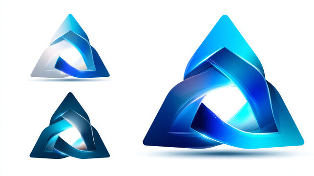 Artificial intelligence with twisted infinity convert triangle futuristic technology Analysis logo vector design concept. AI technology logotype symbol for advance technology, tech company, ui, robot.