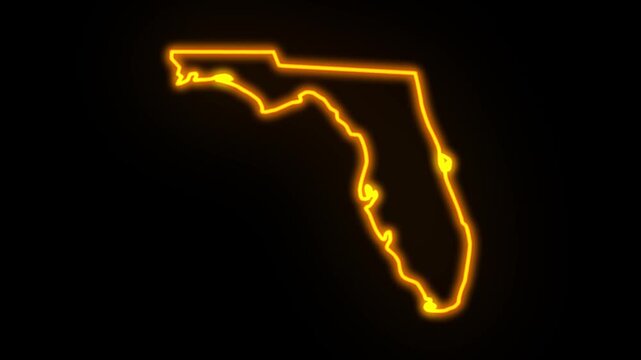 florida map neon outline
