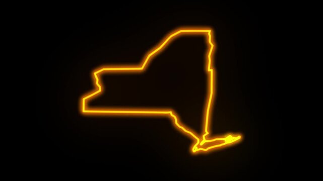 new york map neon outline