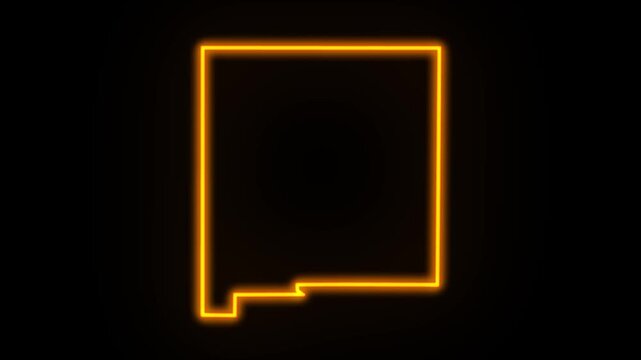 new mexico map neon outline