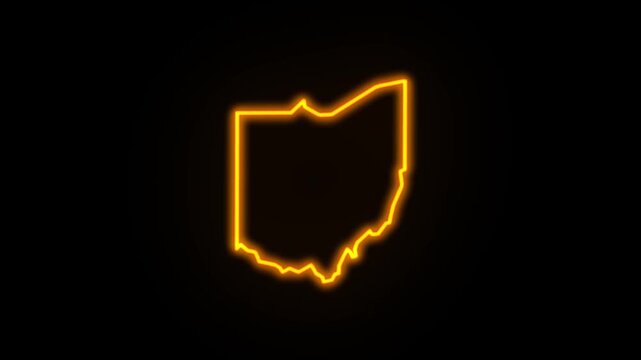 ohio map neon outline