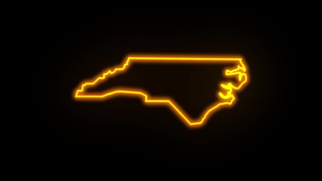 north carolina map neon outline