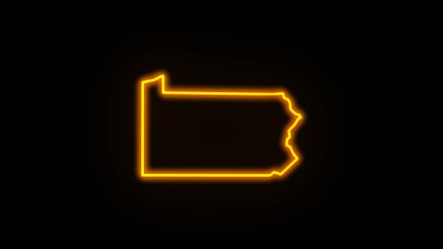 pennsilvania map neon outline