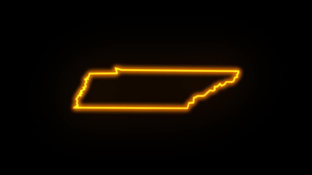 tenesse map neon outline
