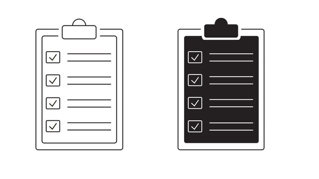 Clipboard icon. Checklist icon. Approved document. Project complete. Tasks icon. Task completed. Task management checklist. 2D motion graphics in 4K resolution with alpha channel.
