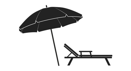 Beach chair with sun umbrella. © Nasoha_Alhabib