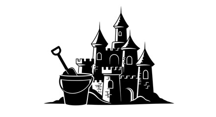 Black and white castle sand sculpture. © Nasoha