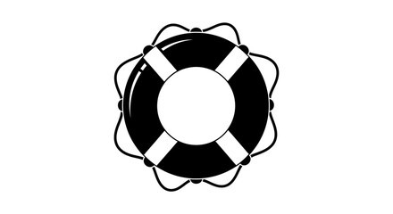 Black and white life preserver ring. © Nasoha