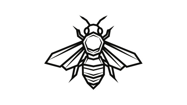 Geometric bee logo illustration