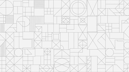 Obraz premium Abstract geometric pattern background with minimalist gray line art