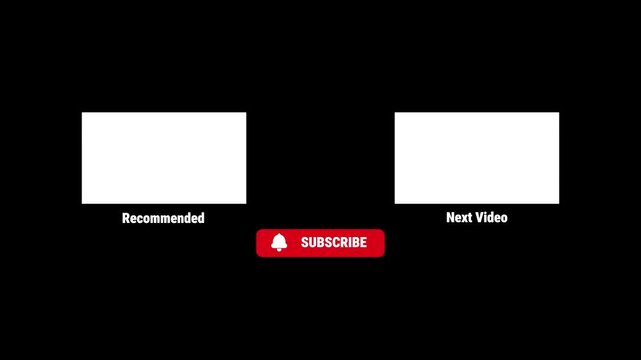 Black screen with white placeholders for video suggestions