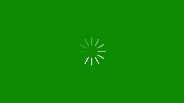loading and buffering icon animation on green background. Loading - circle modern loading animation. 4K Video