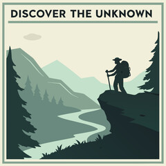 Obraz premium Discover the Unknown: Adventure Illustration