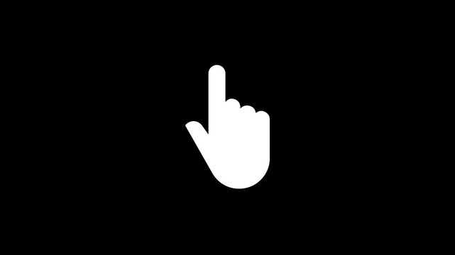 Computer hand click icon animation. Cursor sign motion graphics. mouse cursor burst 4k video footage.