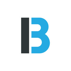 Abstract letter b with blue and gray elements letter b abstract © Khadiza_StockDesign